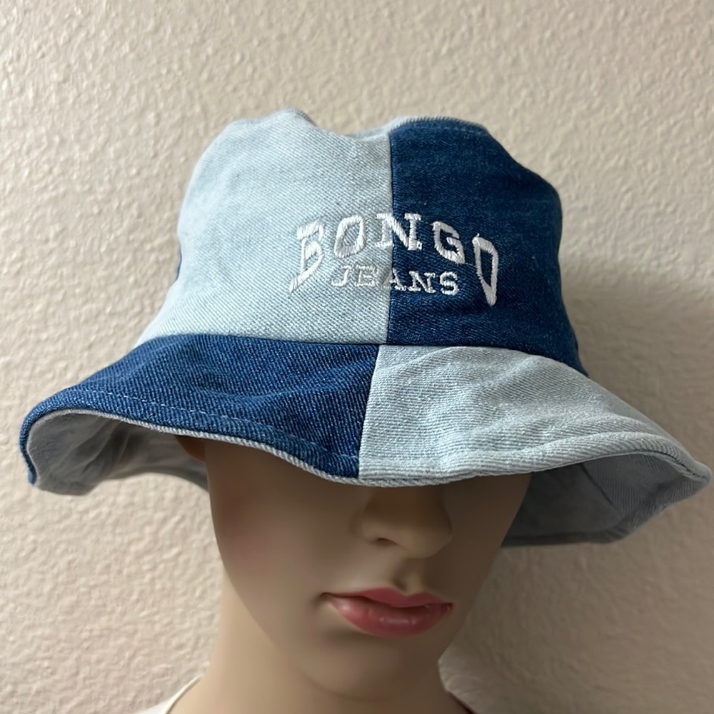 Bongo Patchwork Bucket Hat Jean Denim Vintage Uni… - image 1